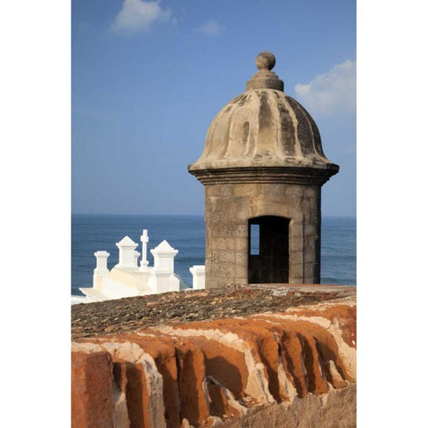 Puerto Rico, Old San Juan Fort San Cristobal Black Modern Wood Framed Art Print with Double Matting by Flaherty, Dennis