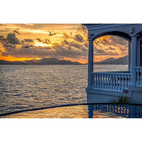 West Indies-US Virgin Islands-St Thomas Gold Ornate Wood Framed Art Print with Double Matting by Looney, Hollice