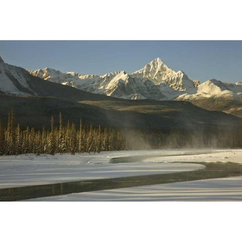Canada, Jasper NP Athabasca River scenic Gold Ornate Wood Framed Art Print with Double Matting by Grall, Don