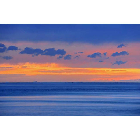 Canada, Alberta Lake Newell at sunset Black Modern Wood Framed Art Print by Grandmaison, Mike