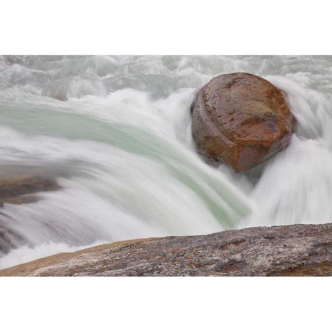 Canada, Alberta, Jasper NP Sunwapta Falls Black Modern Wood Framed Art Print by Paulson, Don