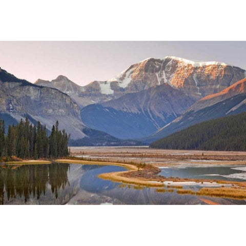 Canada, Jasper NP Sunrise on Mount Kitchener Black Modern Wood Framed Art Print with Double Matting by Paulson, Don