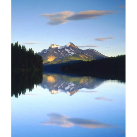 Canada, Alberta, Mountain lake in Jasper NP Black Modern Wood Framed Art Print by Talbot Frank, Christopher