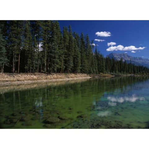 Canada, Alberta, Canadian Rockies at Banff NP White Modern Wood Framed Art Print by Grandmaison, Mike