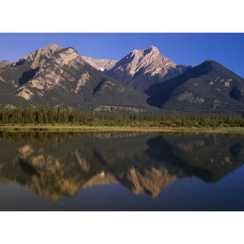Canada, Alberta, Canadian Rockies at Jasper NP Black Modern Wood Framed Art Print by Grandmaison, Mike
