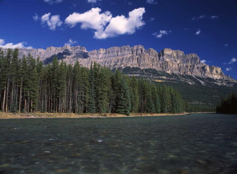 Canada, Alberta, Bow valley in Banff NP White Modern Wood Framed Art Print with Double Matting by Grandmaison, Mike
