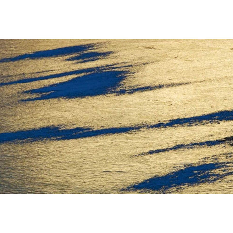 Canada, Banff NP Ice pattern on Vermillion Lake White Modern Wood Framed Art Print by Grandmaison, Mike