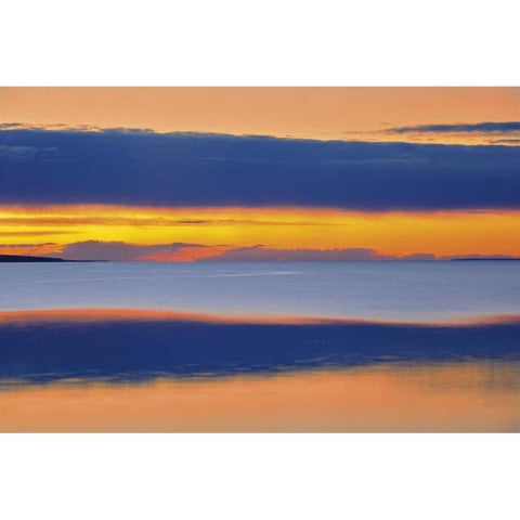Canada, Alberta Lesser Slave Lake at sunset Black Modern Wood Framed Art Print with Double Matting by Grandmaison, Mike