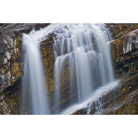 Canada, Alberta, Waterton Lakes NP Cameron Falls Black Modern Wood Framed Art Print by Grandmaison, Mike