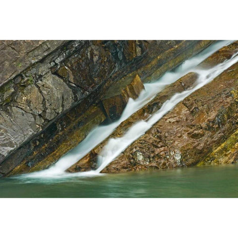 Canada, Alberta, Waterton Lakes NP Cameron Falls Black Modern Wood Framed Art Print with Double Matting by Grandmaison, Mike