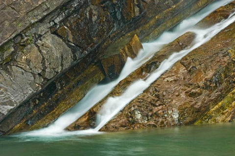 Canada, Alberta, Waterton Lakes NP Cameron Falls White Modern Wood Framed Art Print with Double Matting by Grandmaison, Mike