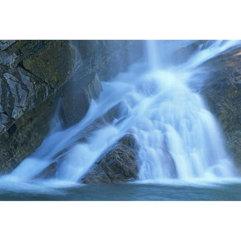 Canada, Alberta, Waterton Lakes NP Cameron Falls Black Modern Wood Framed Art Print with Double Matting by Grandmaison, Mike