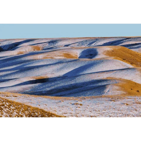 Canada, Alberta, Snow-covered hills at sunset Black Modern Wood Framed Art Print by Grandmaison, Mike