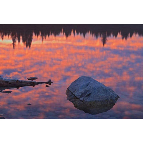 Canada, Jasper NP Sunrise over Patricia Lake Black Modern Wood Framed Art Print by Grandmaison, Mike