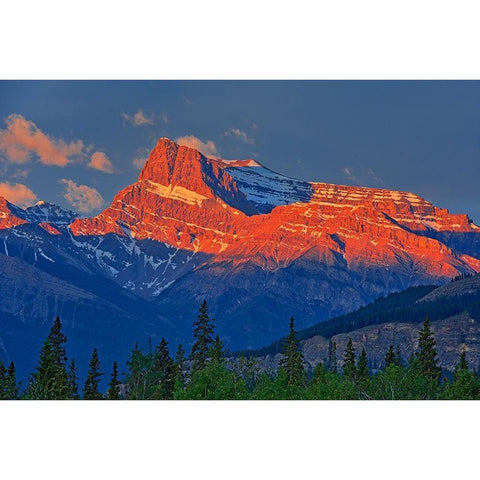 Canada-Alberta Canadian Rocky Mountains at sunrise Black Modern Wood Framed Art Print by Jaynes Gallery