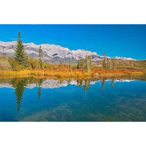 Canada-Alberta-Jasper National Park Reflections in Talbot Lake Black Modern Wood Framed Art Print with Double Matting by Jaynes Gallery