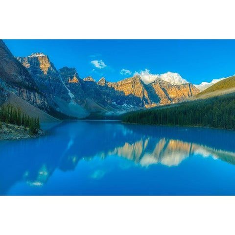Canada-Alberta-Banff National Park Moraine Lake and Valley of the Ten Peaks at sunrise Black Modern Wood Framed Art Print by Jaynes Gallery