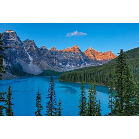 Canada-Alberta-Banff National Park Moraine Lake and Valley of the Ten Peaks at sunrise Black Modern Wood Framed Art Print by Jaynes Gallery