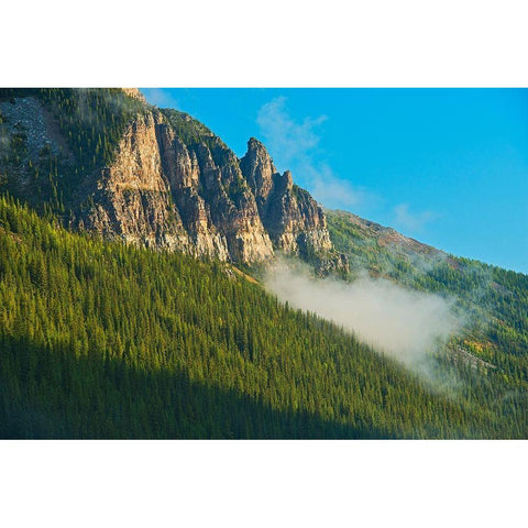 Canada-Alberta-Banff National Park Sunrise landscape with Mt Temple Black Modern Wood Framed Art Print by Jaynes Gallery