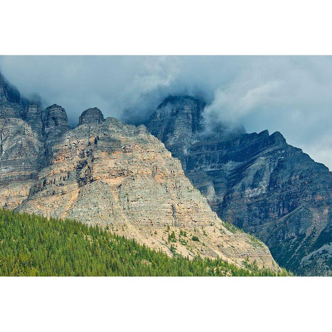 Canada-Alberta-Banff National Park Sunrise landscape with Mt Temple Gold Ornate Wood Framed Art Print with Double Matting by Jaynes Gallery