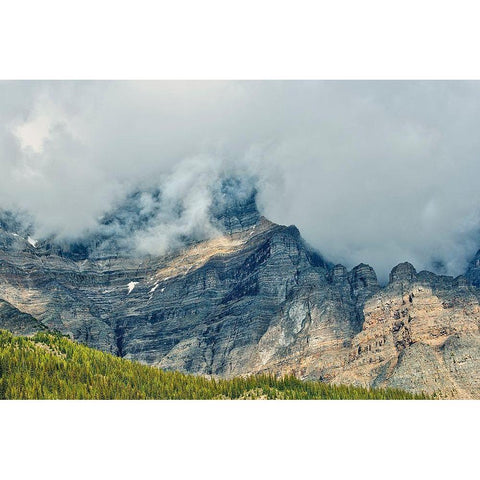 Canada-Alberta-Banff National Park Sunrise landscape with Mt Temple Black Modern Wood Framed Art Print by Jaynes Gallery