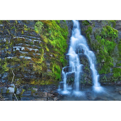 Canada-Alberta-Kananaskis Country Waterfall scenic Black Modern Wood Framed Art Print by Jaynes Gallery