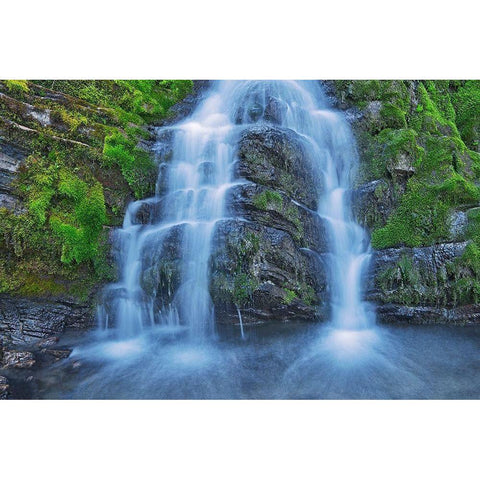 Canada-Alberta-Kananaskis Country Waterfall scenic Black Modern Wood Framed Art Print by Jaynes Gallery