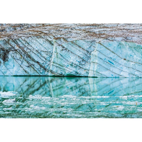 Icebergs on glacial meltwater under Mount Edith Cavell-Jasper National Park-Alberta-Canada Black Modern Wood Framed Art Print with Double Matting by Bishop, Russ