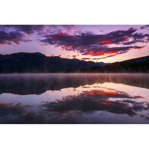 Sunrise at Edith Lake-Jasper National Park-Alberta-Canada Black Modern Wood Framed Art Print by Bishop, Russ