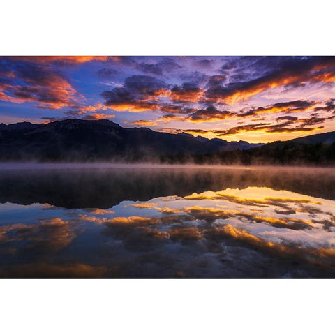 Sunrise at Edith Lake-Jasper National Park-Alberta-Canada Black Modern Wood Framed Art Print by Bishop, Russ