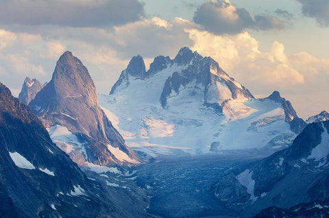 Bugaboo Spire-Howser Towers-Vowell Glacier Bugaboo Provincial Park Purcell Mountains White Modern Wood Framed Art Print with Double Matting by Majchrowicz, Alan