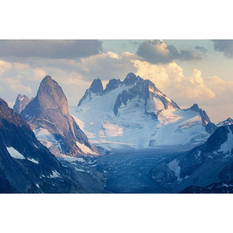 Bugaboo Spire-Howser Towers-Vowell Glacier Bugaboo Provincial Park Purcell Mountains White Modern Wood Framed Art Print by Majchrowicz, Alan