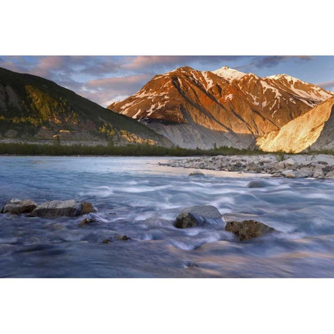 Canada, British Columbia, Alsek River Valley White Modern Wood Framed Art Print by Paulson, Don