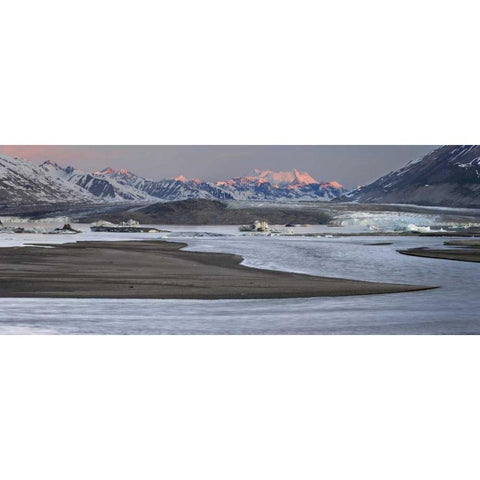 Canada, BC, Alsek Lake and Alsek Glacier Black Modern Wood Framed Art Print with Double Matting by Paulson, Don