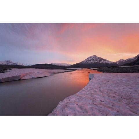 Canada, BC, View of Alsek River at sunset Black Modern Wood Framed Art Print by Paulson, Don