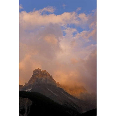 Canada, BC, Yoho NP Sunset over Mt Cathedral Black Modern Wood Framed Art Print by Paulson, Don