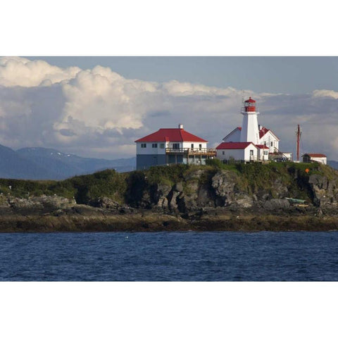 Canada, BC, View of Green Island Lighthouse Black Modern Wood Framed Art Print by Paulson, Don
