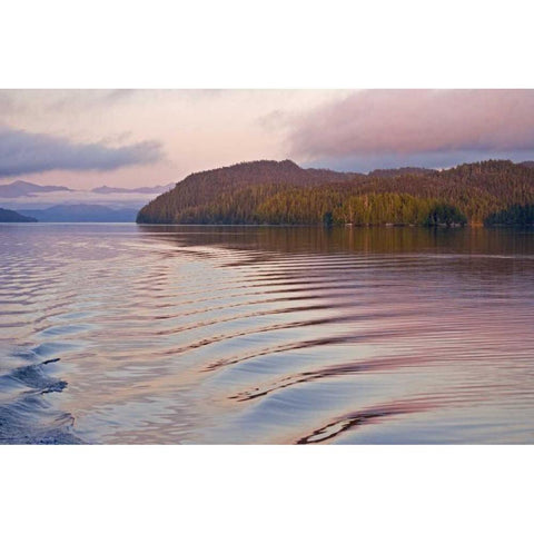 Canada, BC, Calvert Island Boat wake in water Black Modern Wood Framed Art Print with Double Matting by Paulson, Don