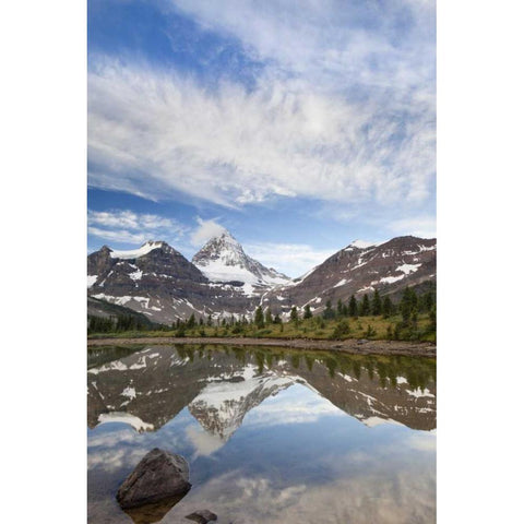 Canada, BC, Sunrise on tarn at Magog Lake Black Modern Wood Framed Art Print by Paulson, Don