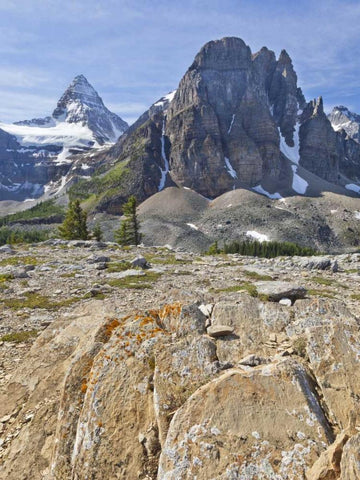 Canada, BC, Mt Assiniboine and Wedgwood Peak Black Ornate Wood Framed Art Print with Double Matting by Paulson, Don