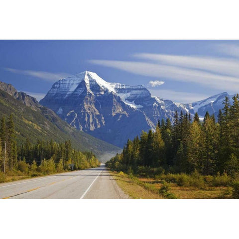 Canada, BC, Mt Robson PP Road through park Black Modern Wood Framed Art Print by Paulson, Don