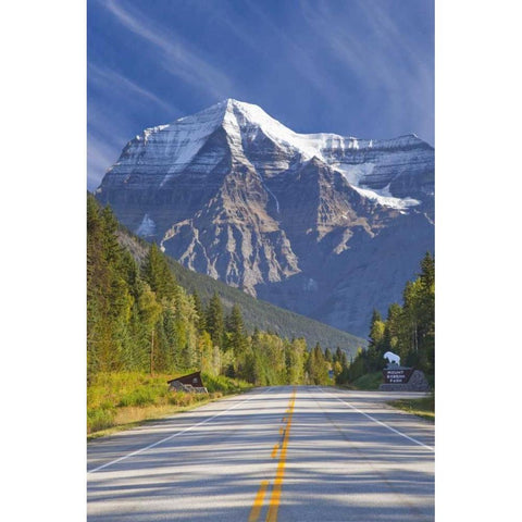 Canada, BC, Mt Robson PP Road through park Black Modern Wood Framed Art Print by Paulson, Don