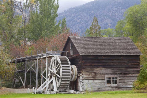 Canada, BC, Keremeos Historic grist mill Black Ornate Wood Framed Art Print with Double Matting by Paulson, Don