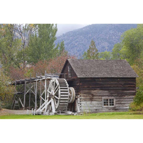 Canada, BC, Keremeos Historic grist mill White Modern Wood Framed Art Print by Paulson, Don