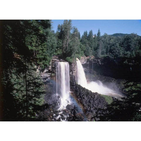 Canada, BC, Canim Falls at Wells Gray PP Black Modern Wood Framed Art Print by Grandmaison, Mike
