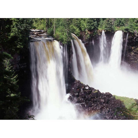 Canada, BC, Canim Falls at Wells Gray PP White Modern Wood Framed Art Print by Grandmaison, Mike