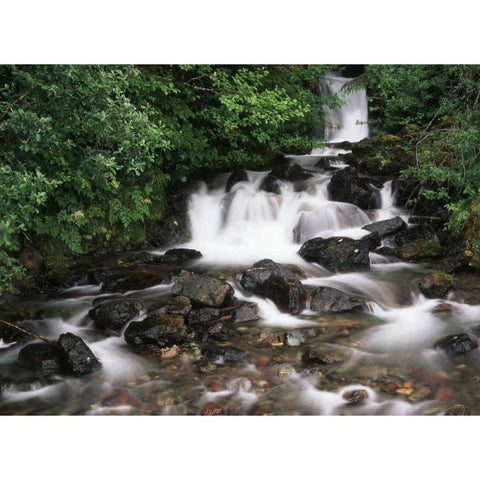 Canada, BC, Prince Rupert, waterfall Gold Ornate Wood Framed Art Print with Double Matting by Grandmaison, Mike