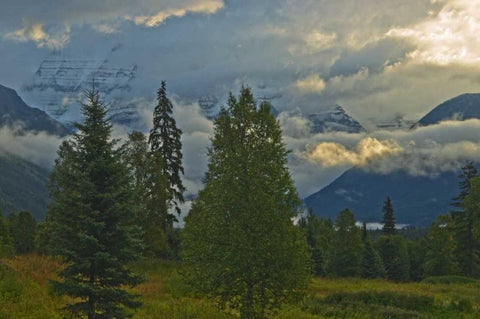 Canada, BC, Mt Robson PP Clouds over Mountains Black Ornate Wood Framed Art Print with Double Matting by Grandmaison, Mike