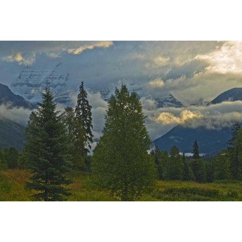 Canada, BC, Mt Robson PP Clouds over Mountains Black Modern Wood Framed Art Print by Grandmaison, Mike
