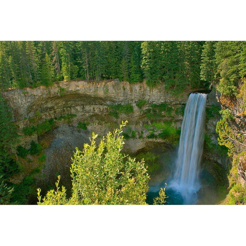 Canada-British Columbia-Brandywine Falls Provincial Park-Waterfall off cliff into pool Black Modern Wood Framed Art Print with Double Matting by Jaynes Gallery